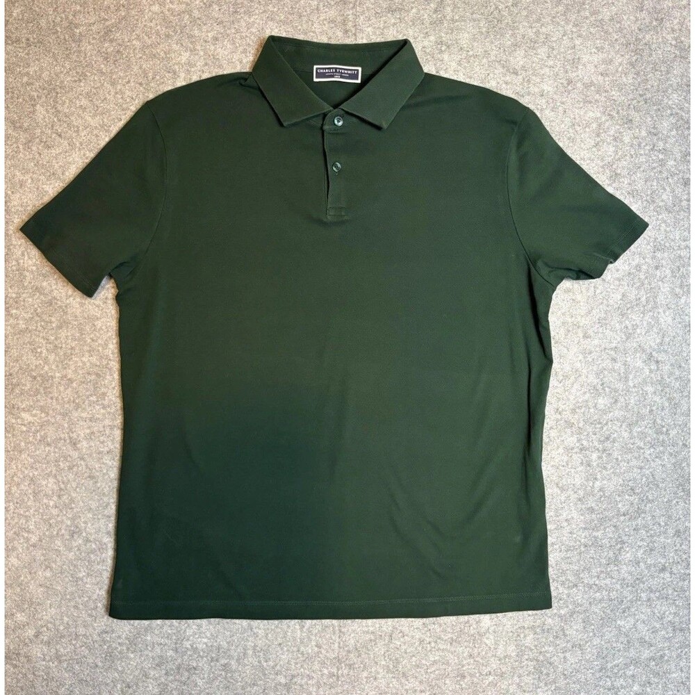 Charles Tyrwhitt Polo Green Short Sleeve Shirt Sz L Golf Preppy
